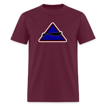 Throw Away Baits Logo Triangle Badge - Men's T-Shirt - burgundy - Front - Jose (178cm)