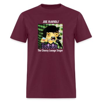 Joe Ravioli The Cheesy Lounge Singer - Men's T-Shirt - burgundy - Front - Jose (178cm)