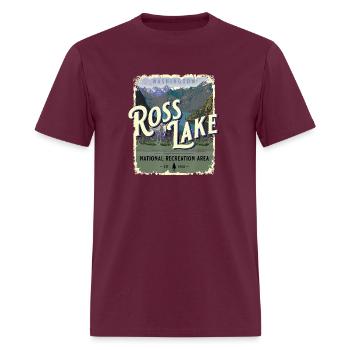 Ross Lake National Recreation Area Vintage Travel - Men's T-Shirt - burgundy - Front - Jose (178cm)