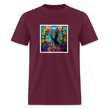 Elderwyrm Band Merch T Shirt - Men's T-Shirt - burgundy - Front - Jose (178cm)
