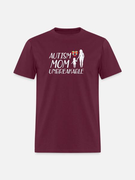 Autism Mom Unbreakable yellow - Men's T-Shirt - burgundy