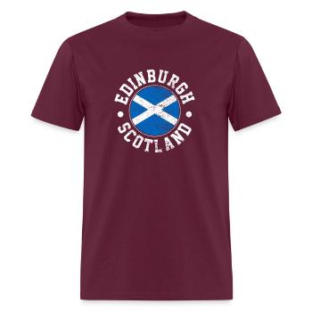 Edinburgh Scotland - Men's T-Shirt - burgundy - Front - Jose (178cm)