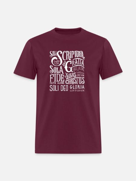 Sola Scriptura Protestant Christian Reformation 5 - Men's T-Shirt - burgundy