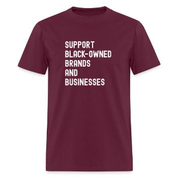 Support Blac Brands And Businesses Black Business - Men's T-Shirt - burgundy - Front - Jose (178cm)