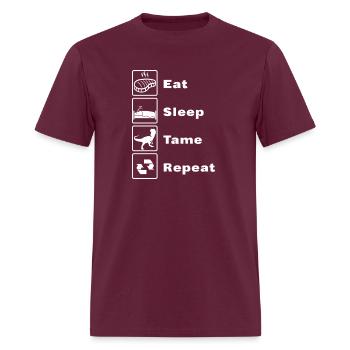 Online Dinosaur Taming Game - Men's T-Shirt - burgundy - Front - Jose (178cm)