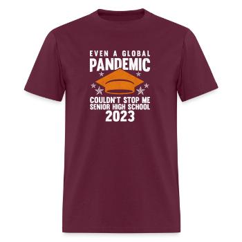Senior High School 2023 Degree Graduation Graduate - Men's T-Shirt - burgundy - Front - Jose (178cm)