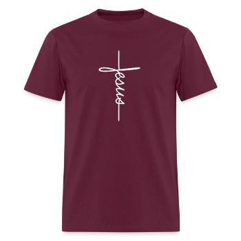 JESUS CHRIST - Men's T-Shirt - burgundy - Front - Jose (178cm)