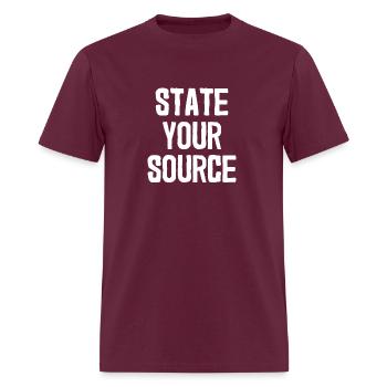 state your source t shirt - Men's T-Shirt - burgundy - Front - Jose (178cm)