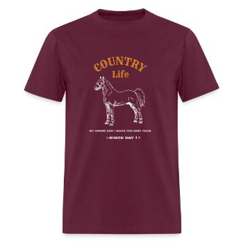 Country life horse love - Men's T-Shirt - burgundy - Front - Jose (178cm)