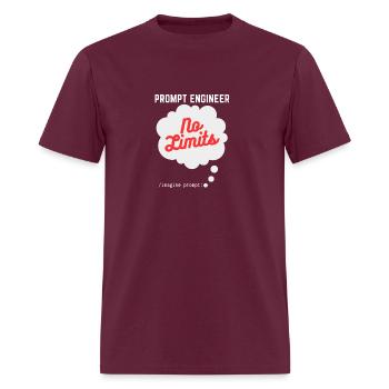 Prompt Engineer No Limits Imagine Prompt - Men's T-Shirt - burgundy - Front - Jose (178cm)