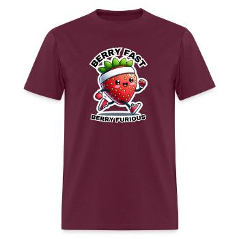 Berry Fast Berry Furious Running Strawberry - Men's T-Shirt - burgundy - Front - Jose (178cm)