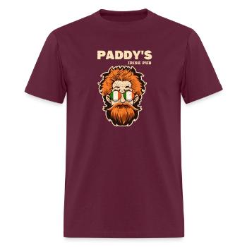 Paddy's Irish Pub Funny St. Patrick's Day Saint Pa - Men's T-Shirt - burgundy - Front - Jose (178cm)