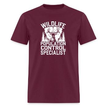 Wildlife Population Control Specialist Hunter Gift - Men's T-Shirt - burgundy - Front - Jose (178cm)