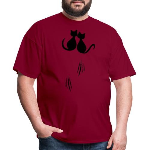 Cuddly cats. Loving cats with scratch marks. - Men's T-Shirt