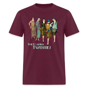 The Roaring Twenties Flapper Fashion - Men's T-Shirt - burgundy - Front - Jose (178cm)