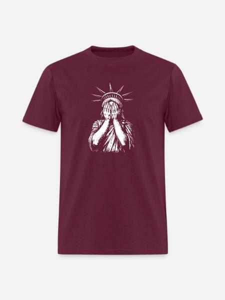 statue of liberty in despair - Men's T-Shirt - burgundy