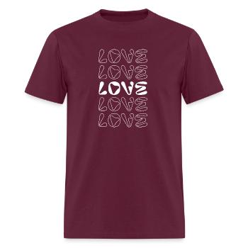 love with heart logo design - Men's T-Shirt - burgundy - Front - Jose (178cm)