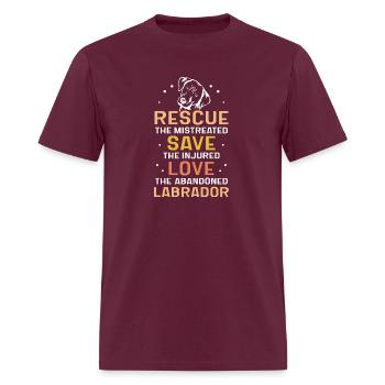 save the injured love the abandoned Labrador - Men's T-Shirt - burgundy - Front - Jose (178cm)