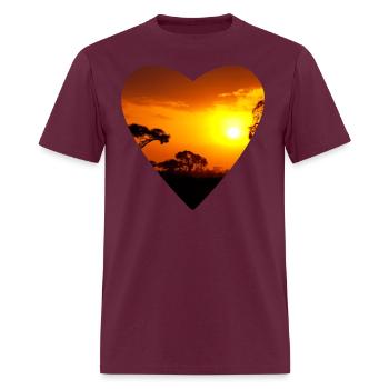 LOVE of African Heart - Men's T-Shirt - burgundy - Front - Jose (178cm)