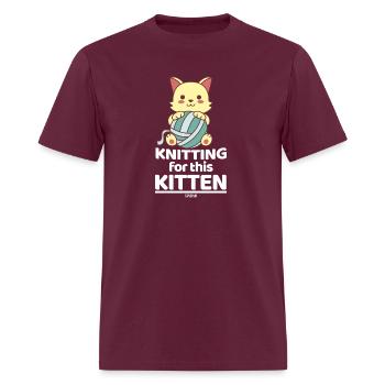 Knitting for the cat cat lovers - Men's T-Shirt - burgundy - Front - Jose (178cm)