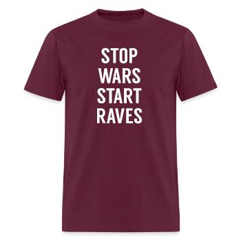 Music Stop Wars - Men's T-Shirt - burgundy - Front - Jose (178cm)