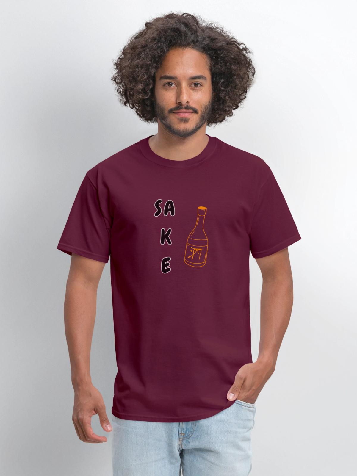 Sake Bottle - Men's T-Shirt - burgundy - Front - Jose (178cm)