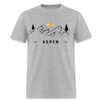 ASPEN COLORADO - Men's T-Shirt - heather gray - Front - Jose (178cm)