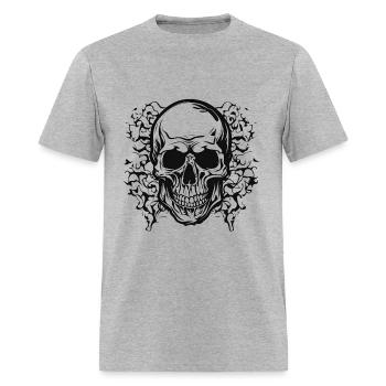 Clipart de crâne - T-shirt Homme - gris chiné - Devant - Jose (178cm)