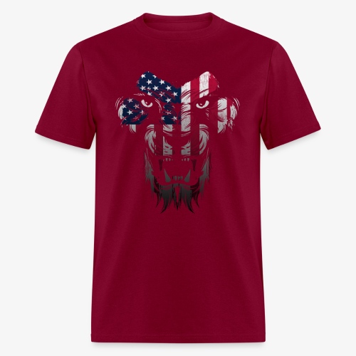 American Flag Lion Shirt - Men's T-Shirt