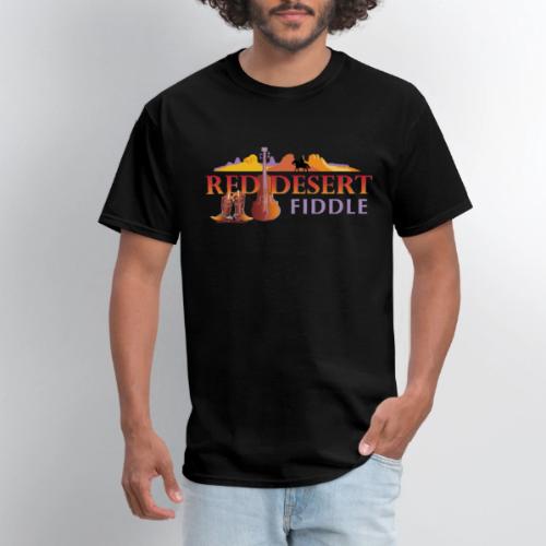 Red Desert Fiddle, Red Text Cut-Out. - Men's T-Shirt