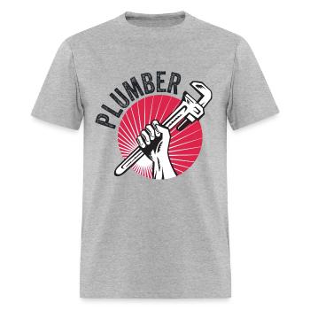 patriotic, plumber, July, Patriotic - Men's T-Shirt - heather gray - Front - Jose (178cm)