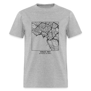 Oslo City Streets Map - Men's T-Shirt - heather gray - Front - Jose (178cm)