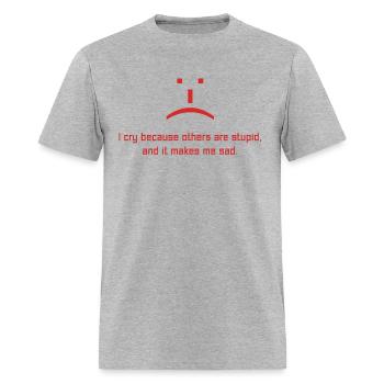 The Big Bang Theory Stupid Sad - Men's T-Shirt - heather gray - Front - Jose (178cm)
