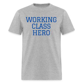 WORKING CLASS HERO - Blue Blue Collar - Men's T-Shirt - heather gray - Front - Jose (178cm)