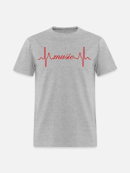 Music ECG heartbeat - Men's T-Shirt - heather gray