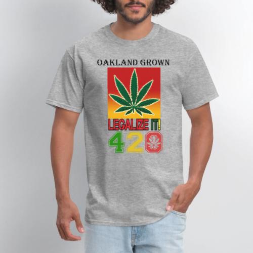 Screaming 420 Oakland Grown Weed Marijuana Design - Men's T-Shirt