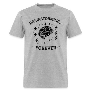 Brainstorming… Forever - ADHD Overthinking Tee - Men's T-Shirt - heather gray - Front - Jose (178cm)