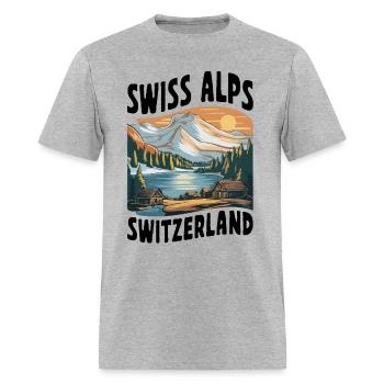 Swiss Alps. - Men's T-Shirt - heather gray - Front - Jose (178cm)