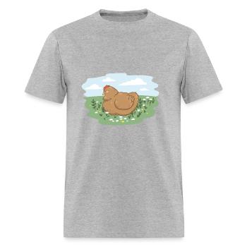 Sitting hen - Men's T-Shirt - heather gray - Front - Jose (178cm)