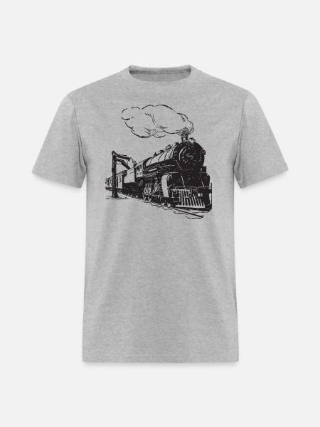 Vintage Train "Steam Train" - Men's T-Shirt - heather gray