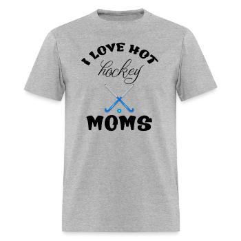I Love Hockey Moms Funny Design T-Shirt - Men's T-Shirt - heather gray - Front - Jose (178cm)
