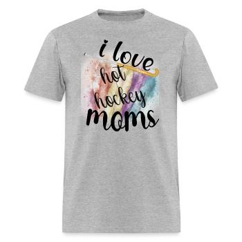 I Love Hockey Moms Funny Design T-Shirt - Men's T-Shirt - heather gray - Front - Jose (178cm)