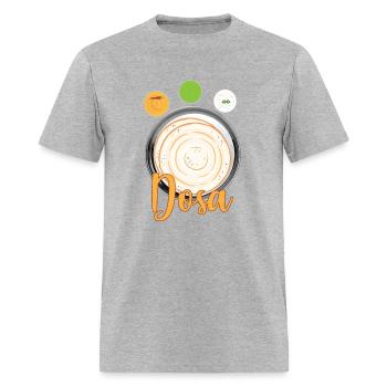 Masala Dosa Idli Churtney on Banana Leaf Indian - Men's T-Shirt - heather gray - Front - Jose (178cm)