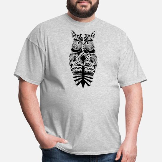 Owl owl bird Polynesian Maori tattoo gift' Men's T-Shirt | Spreadshirt