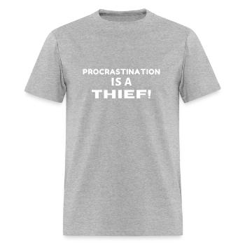 Procrastination is a thief - Men's T-Shirt - heather gray - Front - Jose (178cm)