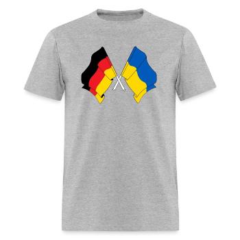 Flag of Germany and flag of Ukraine - Men's T-Shirt - heather gray - Front - Jose (178cm)