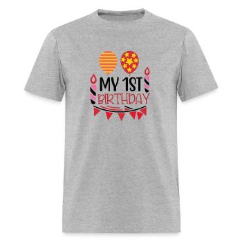 my 1st Birthday - Men's T-Shirt - heather gray - Front - Jose (178cm)