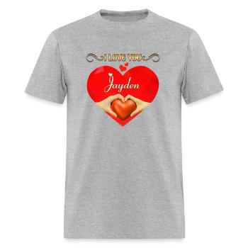 I love you Jayden - Men's T-Shirt - heather gray - Front - Jose (178cm)
