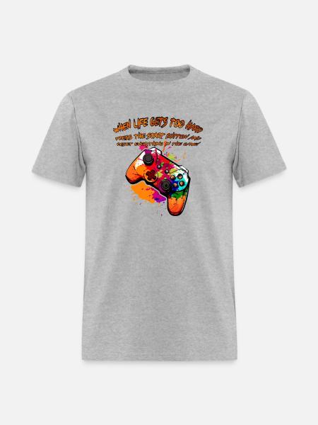 Press Start, Restart Life - Men's T-Shirt - heather gray