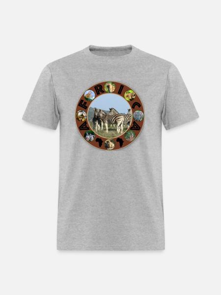 blue sky zebra africa circle - Men's T-Shirt - heather gray